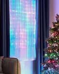 Miniatyrbilde 2 av 8: Smart LED-lysgardin Transparent Flerfarget lys 150 cm Appstyrt med timer og bryter Julebelysning Dekorasjon