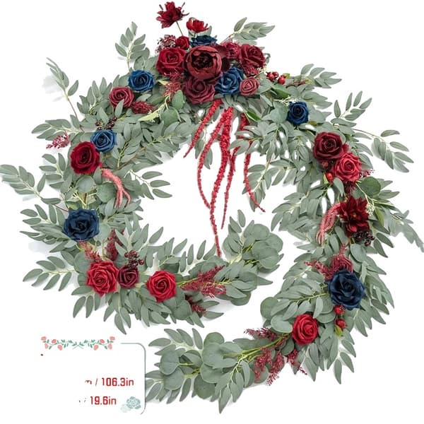 Kunstig Eukalyptus Guirlande, Elegante Silkeblomster, Perfekt til Bryllupper,
