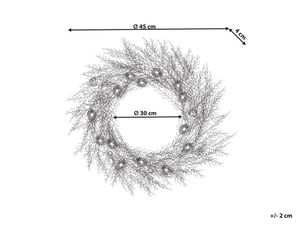Dørkrans Grønn 45 cm Håndlaget Dekorativ Kunstig Blomst Rund Veggdekorasjon Tradisjonell Rustikk stil