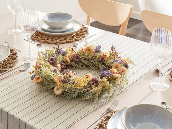 Dørkrans Grønn 45 cm Håndlaget Dekorativ Kunstig Blomst Rund Veggdekorasjon Tradisjonell Rustikk stil