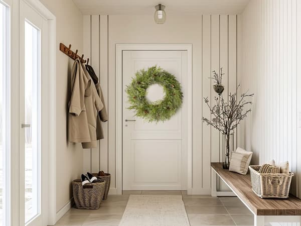 Julkrans Grön Syntetiska Tallkottar Material 70 cm Konstgjord Jul Heminredning