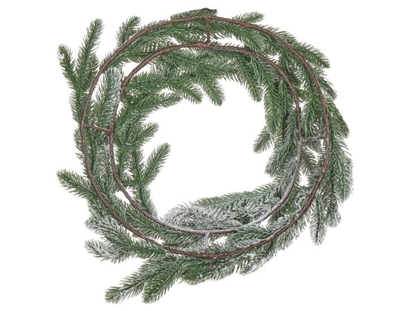 Julekrans Grønn Syntetisk materiale 45 cm Forhåndsbelyst LED-lys Kunstig snø Dekorasjon