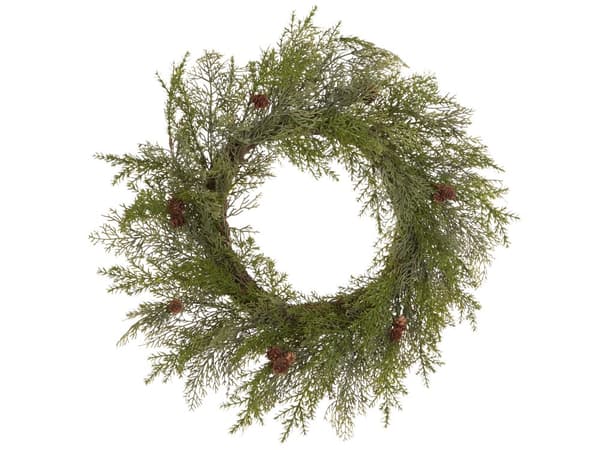 Julekrans Grønn Syntetisk materiale ø 70 cm Kongler Tradisjonell stil Interiør Dekor Jul Julepynt Dørkrans