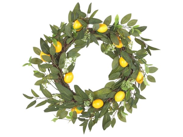 Dekorativ Krans Grønn 50 cm Håndlaget Kunstig Blomst Rund Bord Veggdekorasjon Tradisjonell Rustikk stil