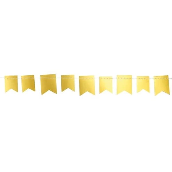 Vimpelgirland - MegaCrea DIY - 1,5 m - Papper - Gul - Blandad