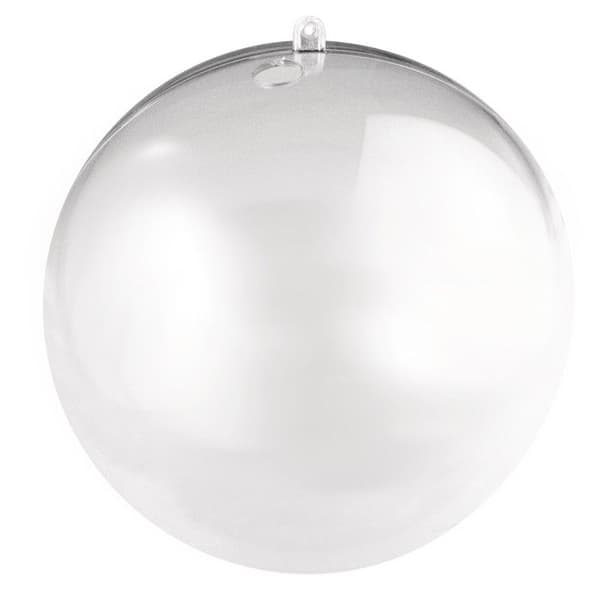 Plastkristallboll i 2 delar 14 cm för LED-girlang