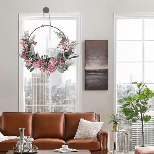 Dekorativ krans, Kunstige orkidé blomster, Forårsdørkrans, Havedekoration