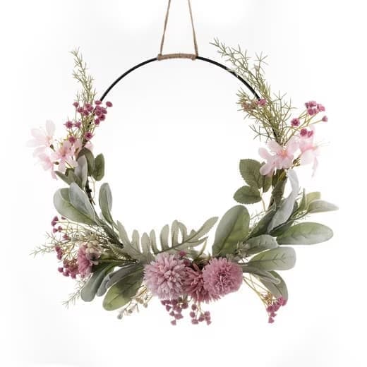Dekorativ krans, Kunstige orkidé blomster, Forårsdørkrans, Havedekoration
