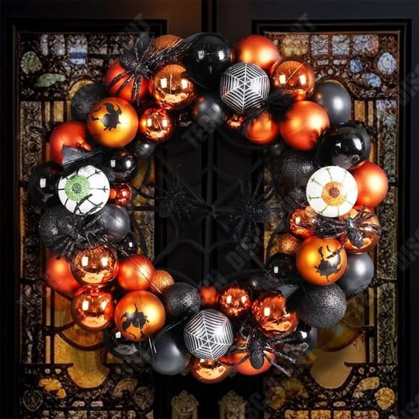 TD® Halloween-kransdörrhängande 35*35*9cm Spindeldesign Festlig hängande Lämplig för Halloween-dekoration