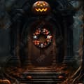 Miniatyrbild 4 av 4: TD® Halloween-kransdörrhängande 35*35*9cm Spindeldesign Festlig hängande Lämplig för Halloween-dekoration