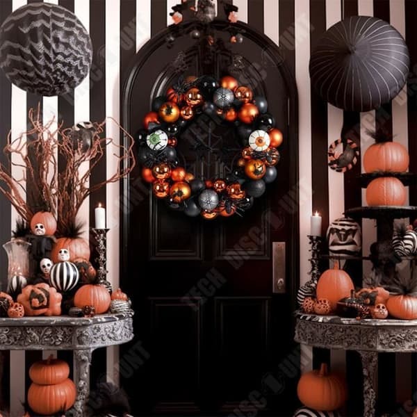TD® Halloween-kransdörrhängande 35*35*9cm Spindeldesign Festlig hängande Lämplig för Halloween-dekoration