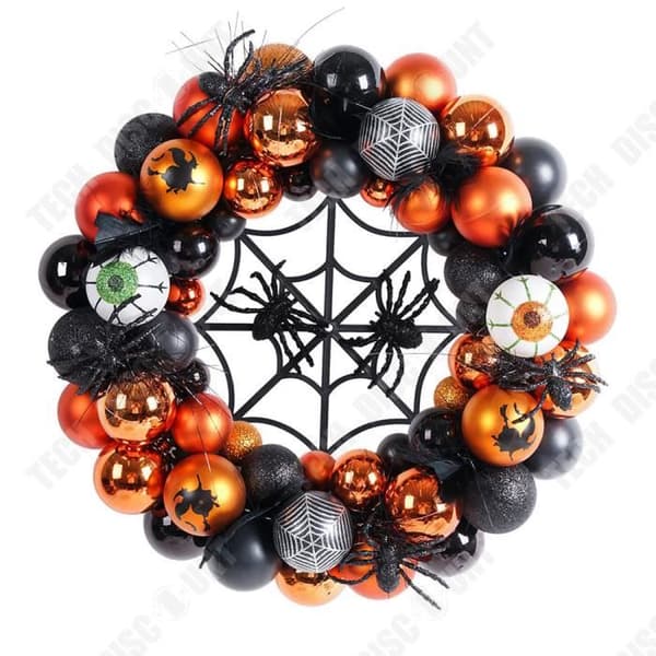 TD® Halloween-kransdörrhängande 35*35*9cm Spindeldesign Festlig hängande Lämplig för Halloween-dekoration