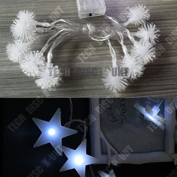 TD® Snowflake String Lights Färg Ljus Kraftfullt batteri Solar Belysning Utomhusfest Vattentät Trädgård blinkande