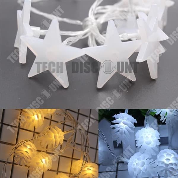 TD® Snowflake String Lights Färg Ljus Kraftfullt batteri Solar Belysning Utomhusfest Vattentät Trädgård blinkande