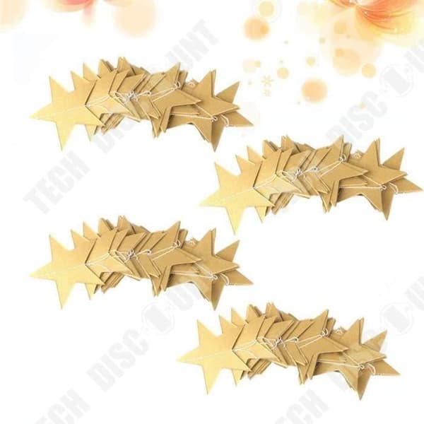TD® Set med 4 delar Stjärnor Papper Banner Bunting - Garland Dekorationer Födelsedagsfest Bröllop Nyfödd