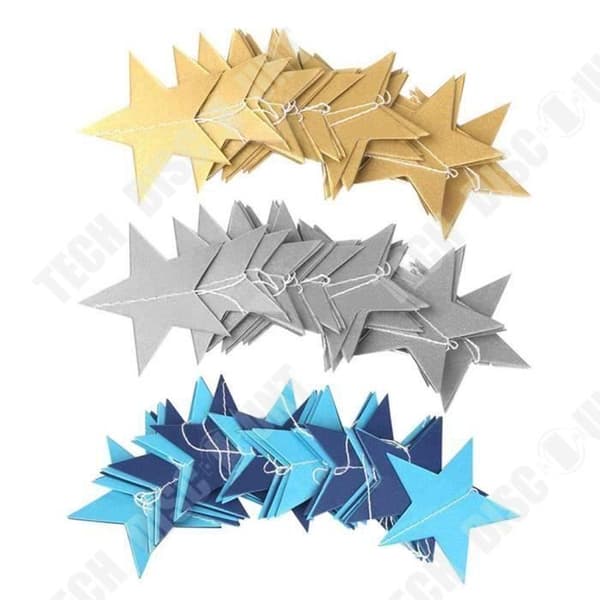 TD® Set med 4 delar Stjärnor Papper Banner Bunting - Garland Dekorationer Födelsedagsfest Bröllop Nyfödd