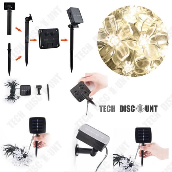 TD® String Light Garland Födelsedag Jul Bröllop Blommor Färg Belysning Dekoration Utomhus utomhusfest Vattentät trädgård