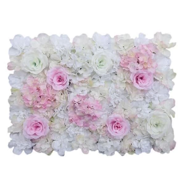 Panel av konstgjorda blommor - TD® - 60X40CM - Rosa och vit - Bröllopsdekoration - Realistisk
