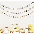 Miniatyrbild 2 av 4: TD® Kedja Garland Bunting Banner Band Paljett Guld Silver Rund Alla hjärtans dag Jul Födelsedag Make Festdekoration