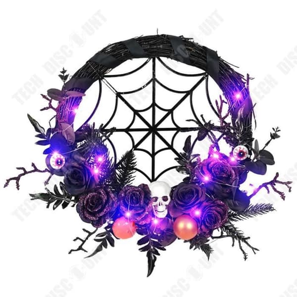 TD® Halloween Skelettkrans 45*39 cm Skräckdekoration Ljusdesign Dekorationskrans för Halloween