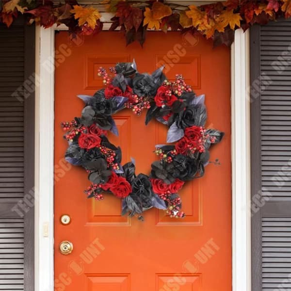 TD® Dörrhängare Halloween 35*35cm Spindeldekoration Hängande skrämmande krans Lämplig för Halloween-dekoration