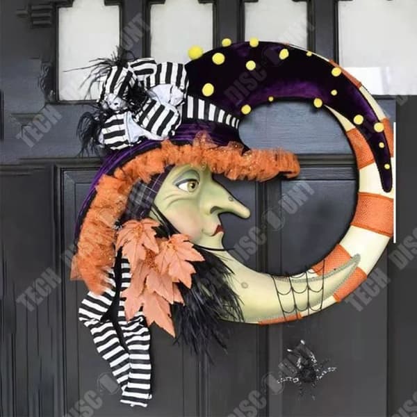 TD® Halloween häxkrans 34*32 cm Dörr- och fönsterhängen Skräckdekoration Hallo dekorationshänge