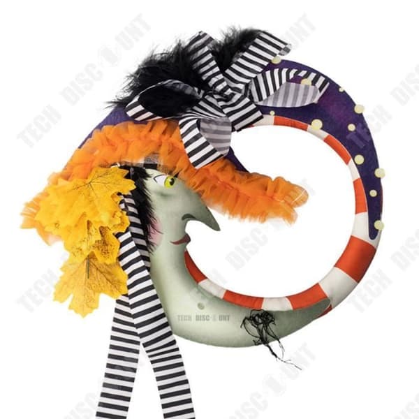 TD® Halloween häxkrans 34*32 cm Dörr- och fönsterhängen Skräckdekoration Hallo dekorationshänge