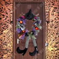 Miniatyrbild 3 av 4: TD® Halloween häxkrans 35*65 cm Skräckfestdekorationer Häxgirland Dörrhängande för Halloween