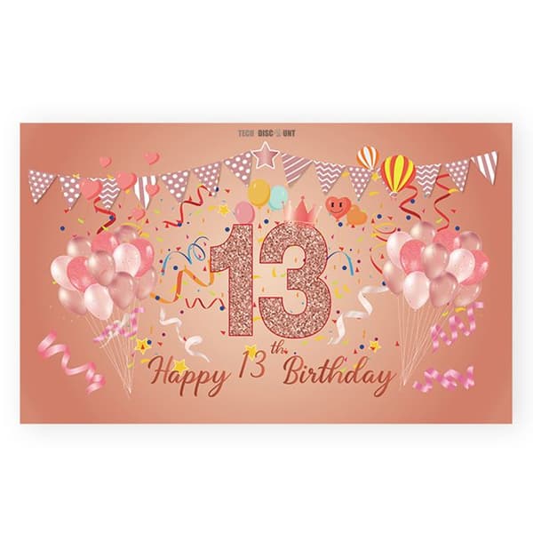 TD® 13-års banner 180cmx110cm Ljusa färger Festlig dekoration