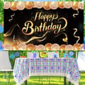 Miniatyrbild 2 av 4: Födelsedagsbanner - TD® - 180x110cm - 100D polyestertyg - slitstark - ljus färg