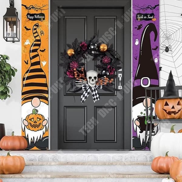 TD® Halloween Skallekrans 50*50 cm Dekorativ Skallekrans Skräckrekvisita Dörrupphängning för Halloween