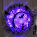 Miniatyrbild 2 av 4: TD® Halloween Dekoration Girlang Diameter 30cm Lysande Design Fladdermus Garland Dörrhängande för Halloween