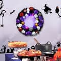 Miniatyrbild 4 av 4: TD® Halloweenkrans i trädsyrse 40*40cm Pumpa med spökhuvud LED-lampor Dekorationskrans för Halloween
