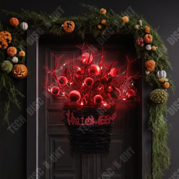 TD® Dörrhängande Halloween 38*32*13cm Spindeldekor Skrämmande hänge Krans Lämplig för Halloween-dekorationen