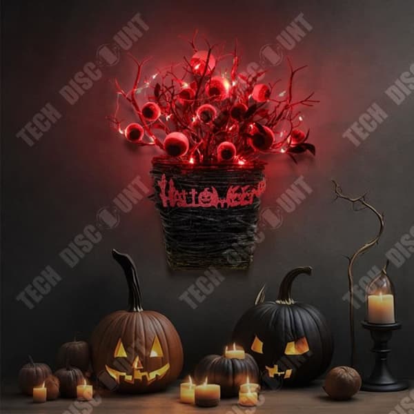 TD® Dörrhängande Halloween 38*32*13cm Spindeldekor Skrämmande hänge Krans Lämplig för Halloween-dekorationen
