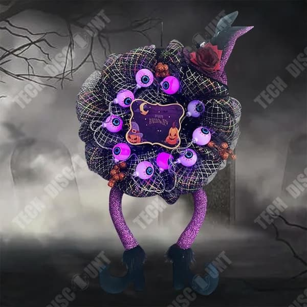 TD® Halloween-krans 38*60 cm Skräckfest Dekoration Häxa Ben Dörrhängare Hallowee Dörrhängare