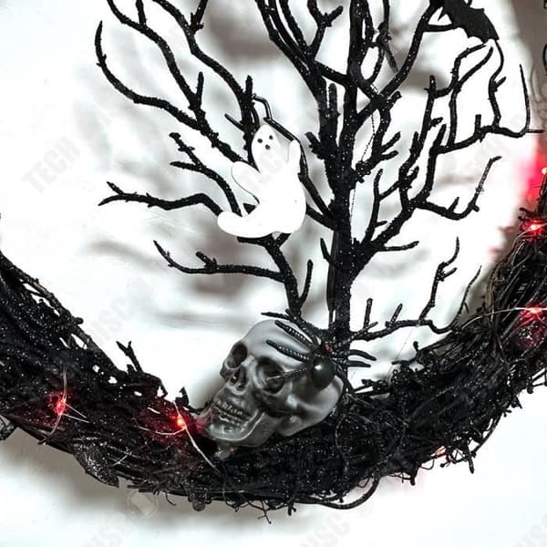 TD® Halloween Dödskallekrans 33*33 cm Skeleton Bat Charm för ytterdörr Spöklikt Halloween hänge