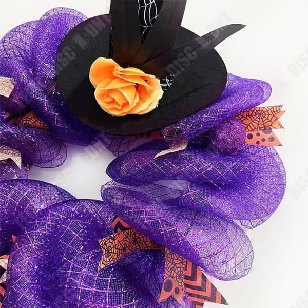 TD® Dörrhängande med häxben 42*70CM Svart häxhatt Skräckdekoration Halloween dekoration