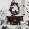 Miniatyrbild 3 av 4: TD® Halloween pumpa krans 45*35 cm Simulering Rose Black Crow Lämplig för Halloween dekoration