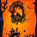 Miniatyrbild 4 av 4: TD® Halloween pumpa krans 45*35 cm Simulering Rose Black Crow Lämplig för Halloween dekoration