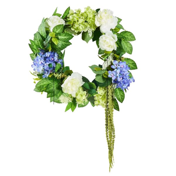 Kunstig Blomsterkrans, 19 tommer i diameter, Indendørs og Udendørs Dekoration,Type C