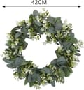 Miniatyrbild 2 av 3: Green Leaf Eucalyptus Krans för festivalfirande Ytterdörr/Vägg/Öppen spis Laurel/Lavendelkrans/Jasmine Garland