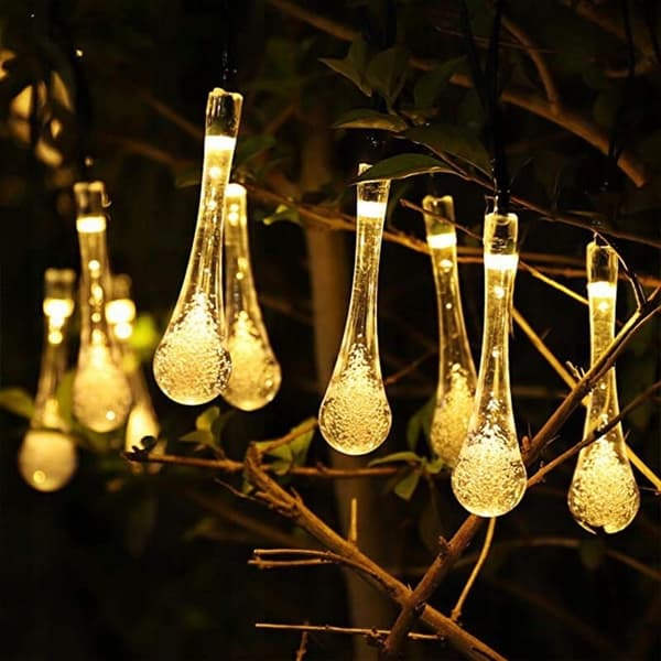 TÅREBLOMST LAMPER ISKULER TIL HAVEGUIRLANDE TIL ALTAN SOLAR 80 LED VARM