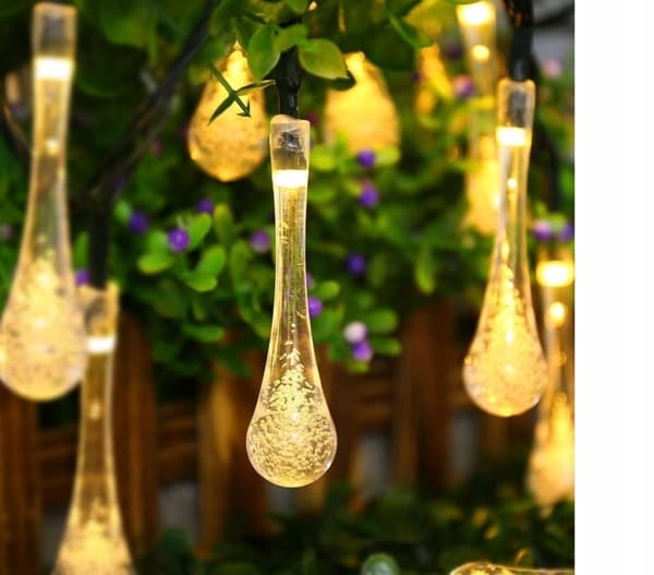 TÅREBLOMST LAMPER ISKULER TIL HAVEGUIRLANDE TIL ALTAN SOLAR 80 LED VARM
