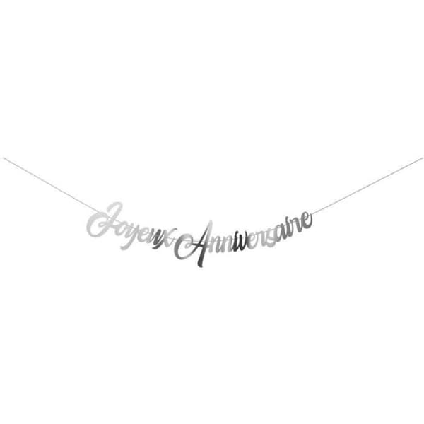 P'TIT Clown re22580 - Girlang Joyeux Anniversaire Argent