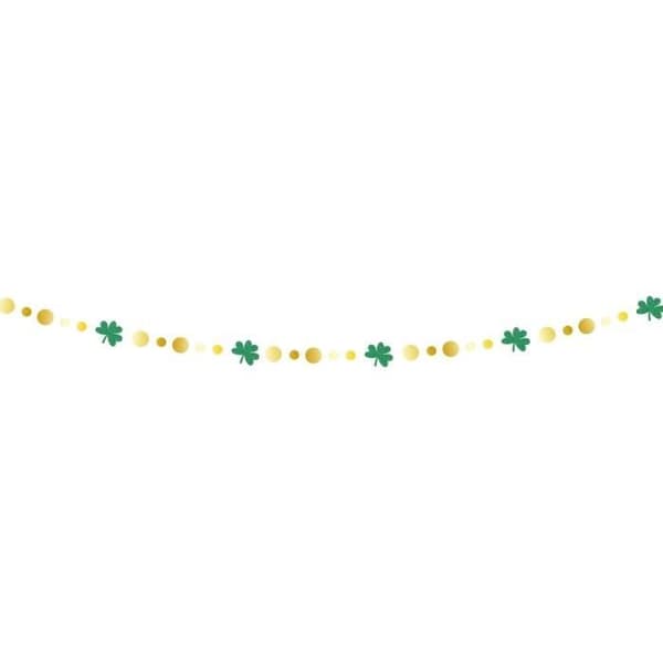 GUIRLANDE MED SHAMROCKMÖNSTER S:T PATRICK 3M Grön, Anis, Mint, Vatten