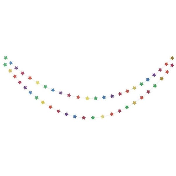 Girlang - PTIT CLOWN - re22642 - Flerfärgad - 3 meter - Glittrande stjärnor