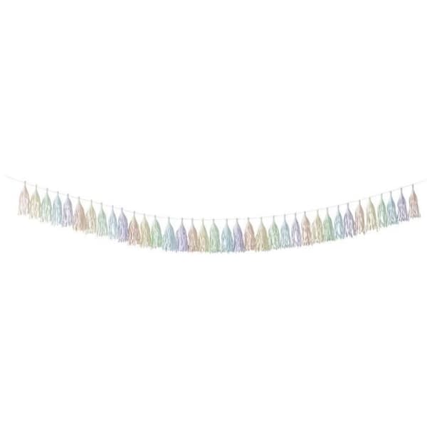 P'TIT Clown re22651 - Girlang med pastellfärgade metallpomponer