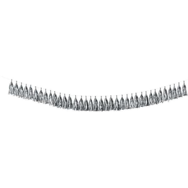 P'TIT Clown re22585 - Girlang med metalliserade pompomma Silver