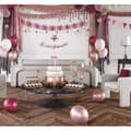 Miniatyrbild 3 av 3: P'TIT Clown re22634 - Glittrande flaggirlang rosa